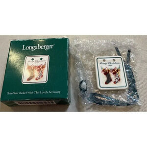 Longaberger Baskets 1998 Merry Christmas‎ Tie On Accessory NEW Stockings